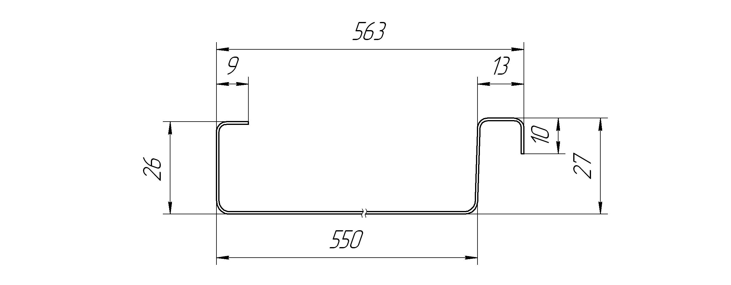 Dvojnoj1 - Двойной стоячий фальц Grand Line Полиэстер 0.7 мм RAL 8019 Темно-коричневый