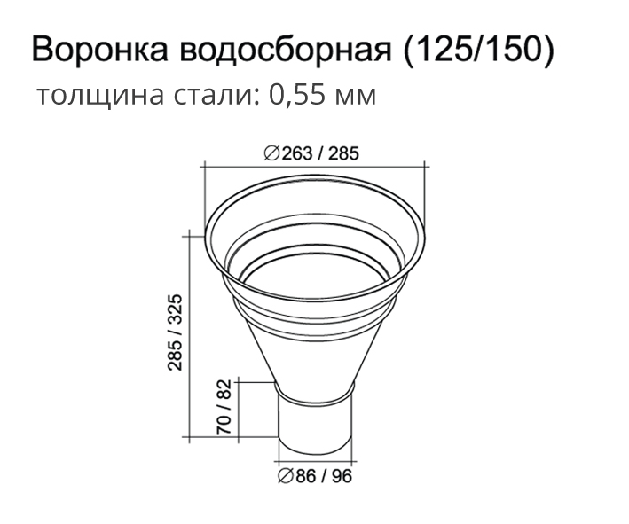 Voronka_vodosbornaya - Воронка водосборная GL Granite 300/100 мм RR 32 Темно-коричневый