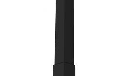 Удлинитель сваи комбинированной ЮВЕНТА d51/57 с переходом 50х50 мм длина-0,5м, RAL 9005 Черный. Артикул: Yuventa_assorti_7
