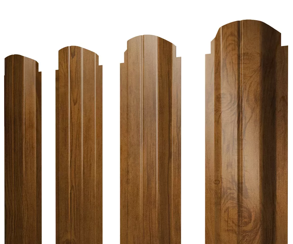 Штакетник Grand Line П-образный В фигурный 0,45 Print Premium РФ Golden Wood Золотой Дуб купить в санкт-петербурге