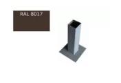 Столб для забора 2000мм, с приваренной пластиной 120Х120. RAL 8017 Коричневый – Купить оптом и в розницу