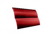 Металлический сайдинг Grand Line Блок-хаус New PE 0,45 мм RAL 3003 Красный рубин – Купить оптом и в розницу