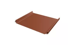 Фальц двойной стоячий Line Grand Line 0,45 Drap с пленкой на замках RAL 8004 терракота. Артикул: 37927