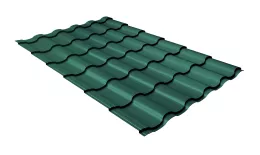 Металлочерепица GL Kredo 0.5 GreenCoat Pural RAL 6020 хромовая зелень. Артикул: GrandLineM27-1