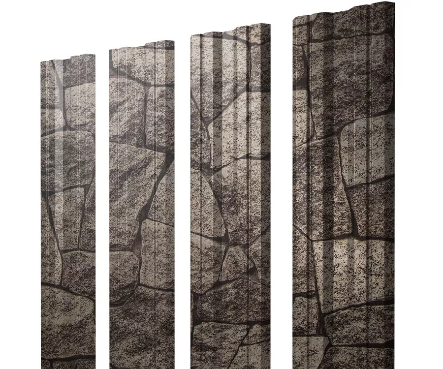 Штакетник Круглый с прямым резом 0,45 Print Elite King Stone TwinColor купить в санкт-петербурге