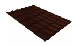 Металлочерепица Grand Line Classic PurLite Matt 0.5 RAL 8017 шоколад. Артикул: GrandLineM11-PL8017