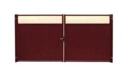 Ворота Estet Plus 2,4х3,6 RAL 3005/1014 Красное вино GL. Артикул: 24505
