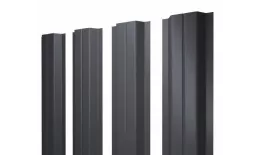 Штакетник Grand Line П -образный А 0,5 Quarzit Lite RAL 9005 Черный. Артикул: Pobraz_68