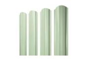 Штакетник Grand Line Slim Полукруглый фигурный 0,45 PE RAL 6019 Бело-зеленый – Купить оптом и в розницу