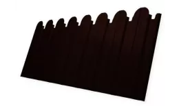 Профнастил C10 A для забора фигурный Grand Line Satin 0,5 мм с пленкой RR 32 темно-коричневый. Артикул: GL_fence_199