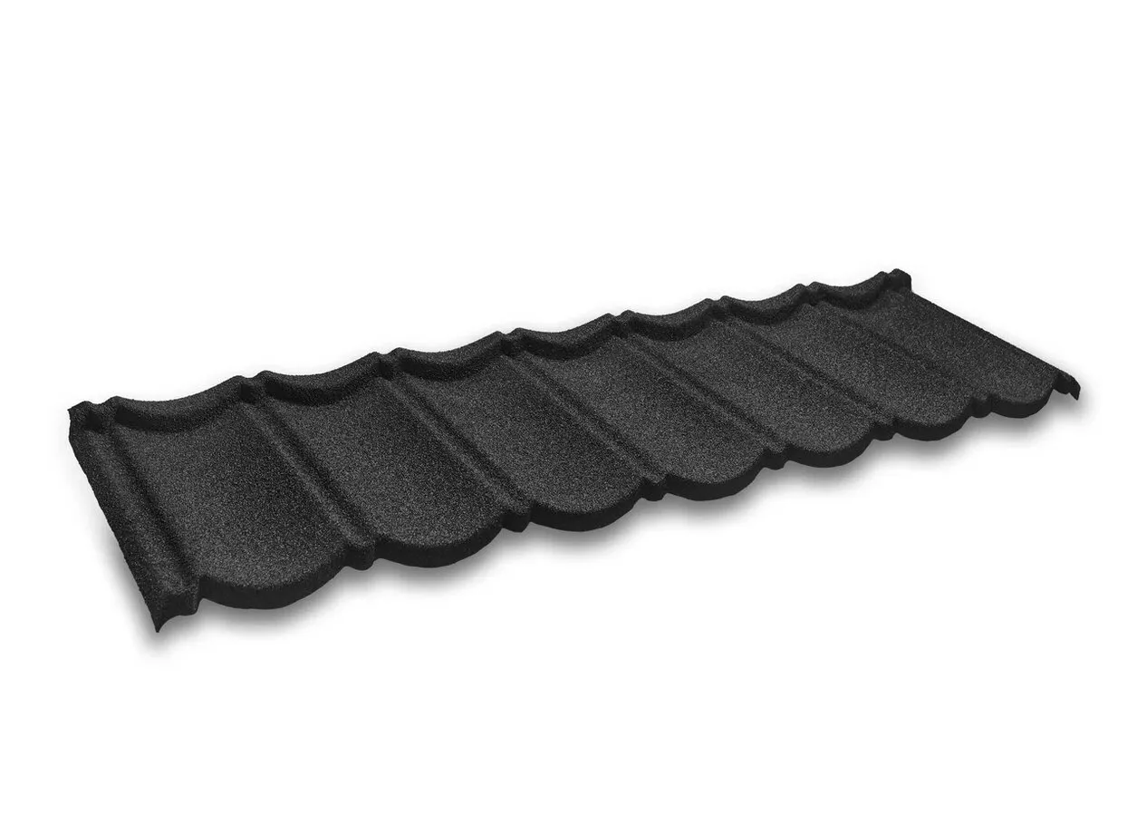 Черепица композитная 0.40мм 1340х420мм CM ROOF BOND BLACK (черный) купить в санкт-петербурге