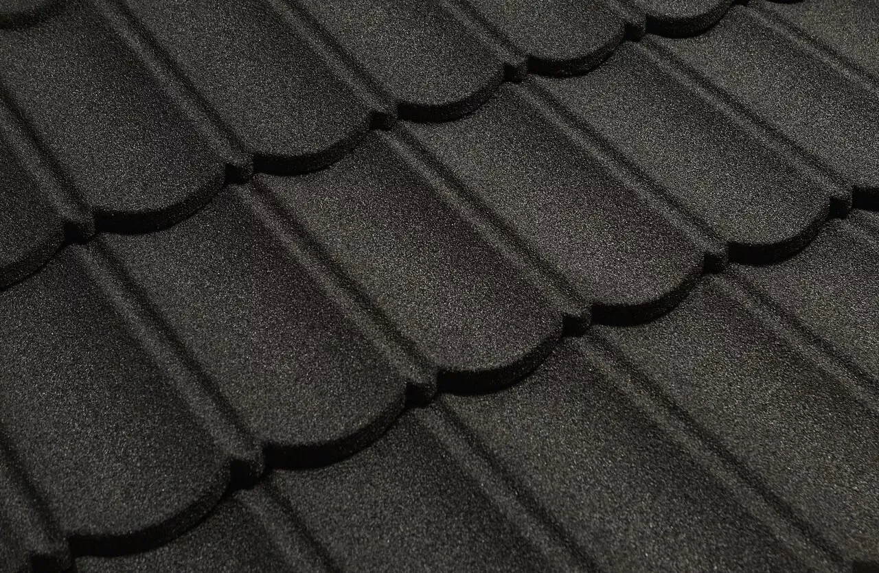 Черепица композитная 0.40мм 1340х420мм CM ROOF BOND BLACK (черный) купить в санкт-петербурге