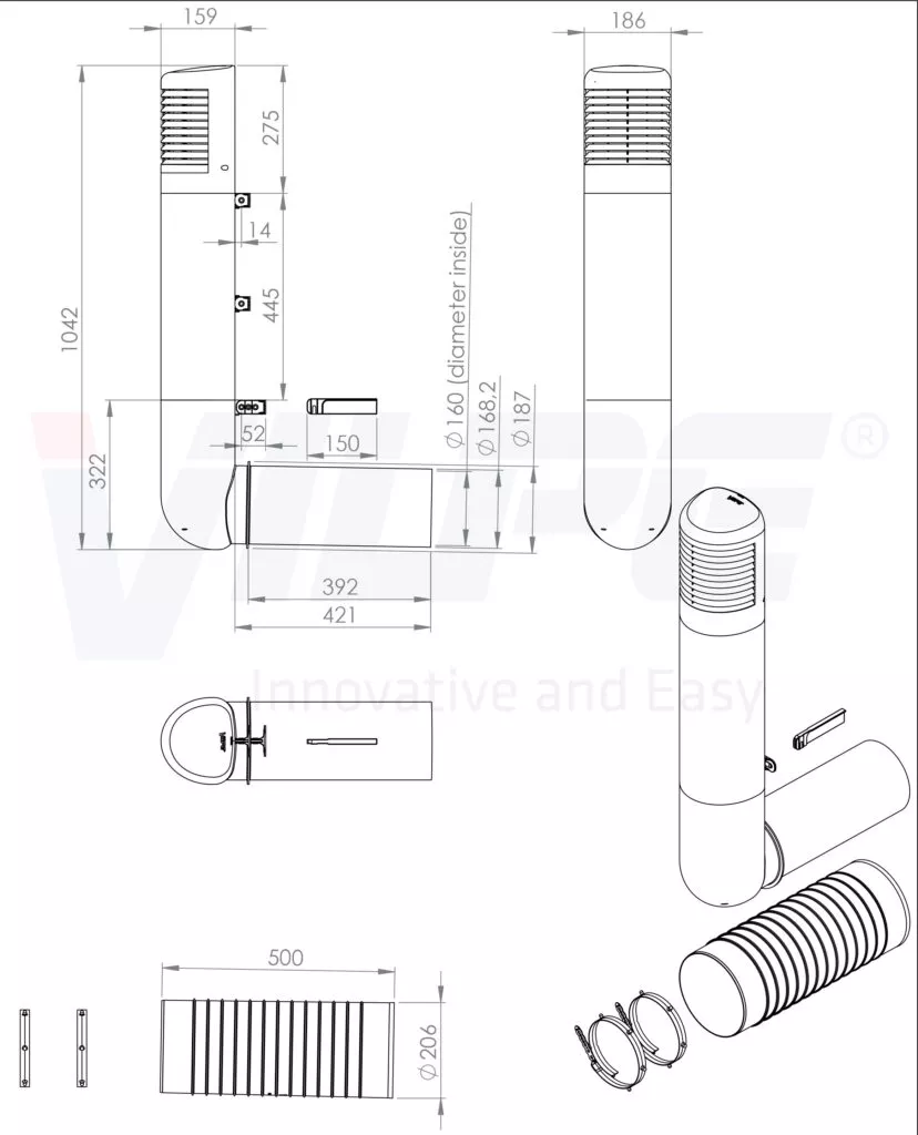 Дефлектор цокольный Ross 160/170 красный купить в санкт-петербурге