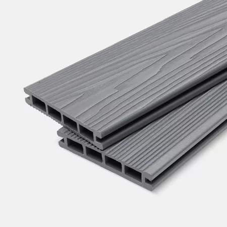 Доска террасная МПК пустотелая с пазом брашир с тиснением серый 150х18х3000мм Мастодек купить в санкт-петербурге