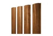 Штакетник Grand Line Slim Полукруглый 0,45 Print Premium РФ Golden Wood Золотой Дуб – Купить оптом и в розницу
