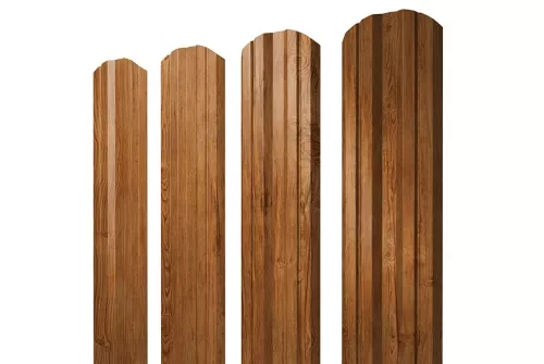 Штакетник Grand Line Twin фигурный 0,45 Print-double Elite Golden Wood Золотой Дуб купить в санкт-петербурге