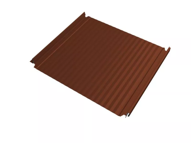 Кликфальц Double Pro Gofr Grand Line 0,5 Satin Matt TX с пленкой на замках RAL 8004 терракота купить в санкт-петербурге