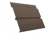 Софит металл с перфорацией Grand Line Квадро брус Print Elite 0,5 мм Choco Wood Шоколадное дерево – Купить оптом и в розницу