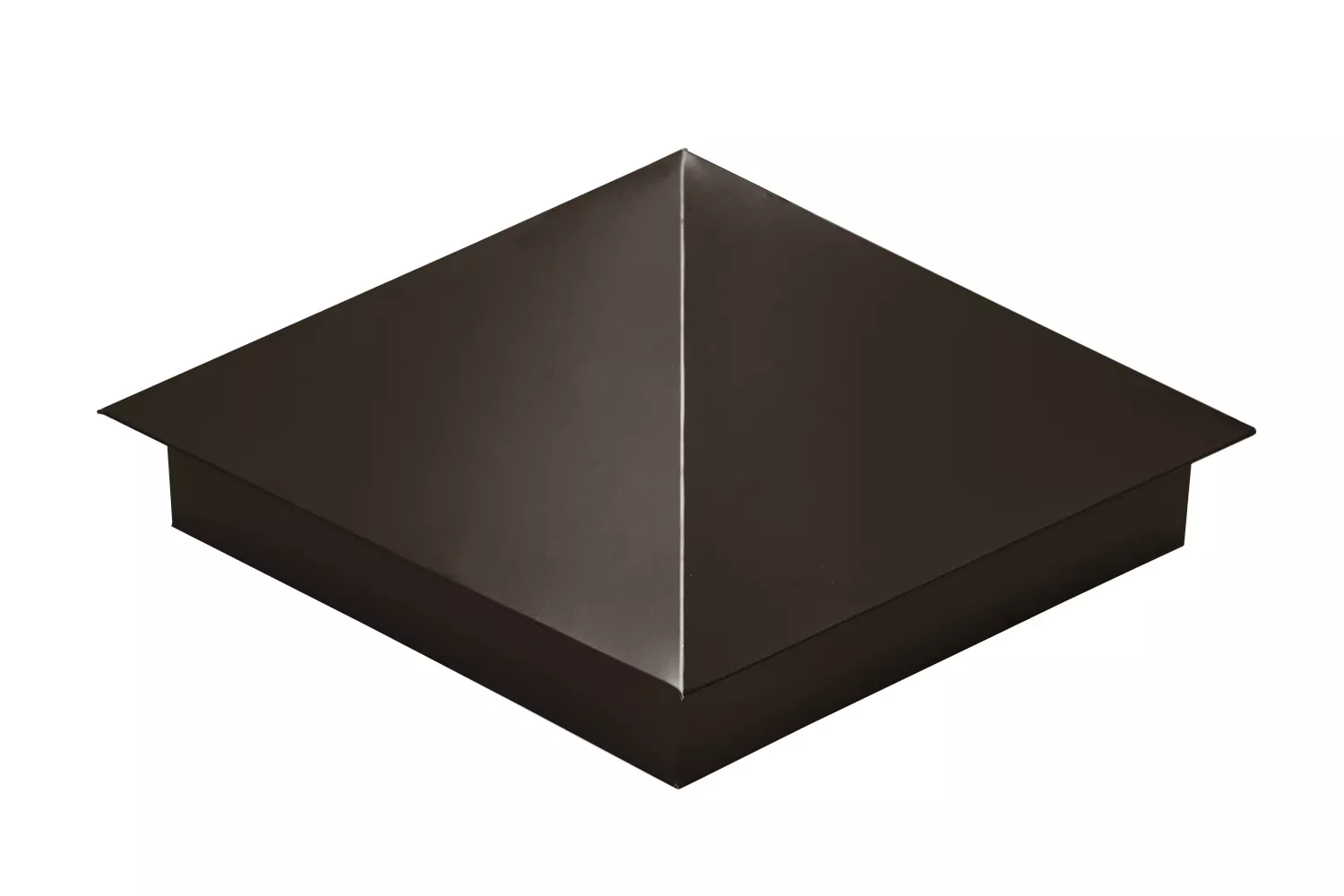 Колпак на столб 390х390мм 0,5 GreenCoat Pural BT с пленкой RR 32 темно-коричневый (RAL 8019 серо-коричневый) купить в санкт-петербурге