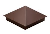 Колпак на столб 390х390мм 0,5 Quarzit с пленкой RAL 8017 шоколад – Купить оптом и в розницу
