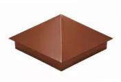 Колпак на столб 390х390мм 0,5 Satin Matt с пленкой RAL 8004 терракота – Купить оптом и в розницу