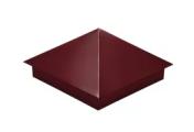 Колпак на столб 390х390мм 0,5 Satin с пленкой RAL 3005 красное вино – Купить оптом и в розницу