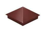 Колпак на столб 390х390мм 0,5 Satin с пленкой RAL 3009 оксидно-красный – Купить оптом и в розницу