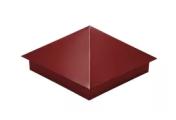 Колпак на столб 390х390мм 0,5 Satin с пленкой RAL 3011 коричнево-красный – Купить оптом и в розницу