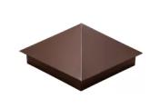 Колпак на столб 390х390мм 0,5 Satin с пленкой RAL 8017 шоколад – Купить оптом и в розницу