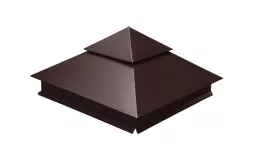 Колпак на столб двойной 390х390мм 0,5 GreenCoat Pural BT с пленкой RR 887 шоколадно-коричневый (RAL 8017 шоколад). Цена: 8.886 руб. Артикул: 32155