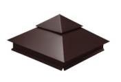 Колпак на столб двойной 390х390мм 0,5 GreenCoat Pural BT с пленкой RR 887 шоколадно-коричневый (RAL 8017 шоколад) – Купить оптом и в розницу