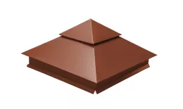 Колпак на столб двойной 390х390мм 0,5 Satin Matt с пленкой RAL 8004 терракота. Цена: 3.584 руб. Артикул: 32133