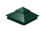 Колпак на столб двойной 390х390мм 0,5 Satin с пленкой RAL 6005 зеленый мох – Купить оптом и в розницу