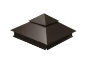 Колпак на столб двойной 390х390мм 0,5 Satin с пленкой RR 32 темно-коричневый – Купить оптом и в розницу