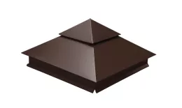 Колпак на столб двойной 390х390мм 0,5 Satin Matt TX с пленкой RAL 8017 шоколад. Цена: 3.584 руб. Артикул: 32148