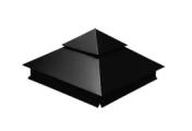 Колпак на столб двойной 390х390мм 0,5 Satin Matt TX с пленкой RAL 9005 черный – Купить оптом и в розницу