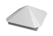 Колпак на столб Пирамида 390х390мм 0,45 Drap TX с пленкой RAL 9003 сигнальный белый – Купить оптом и в розницу