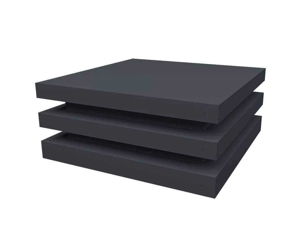 Колпак на столб плоский елка 340х340мм 0,5 Satin Matt TX с пленкой RAL 7024 мокрый асфальт купить в санкт-петербурге