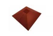 Колпак на столб под фонарь 390х390мм 0,5 Satin с пленкой RAL 8004 терракота – Купить оптом и в розницу