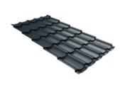 Металлочерепица Grand Line Kvinta Plus 3D 0,5 PurPro Matt RAL 7024 мокрый асфальт – Купить оптом и в розницу