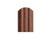 Штакетник Металл Профиль LANE-O (полукруглый верх) ECOSTEEL Matt 0,5 мм Мореный Дуб – Купить оптом и в розницу