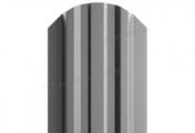 Штакетник Металл Профиль LANE-O (полукруглый верх) NormanMP 0,5 мм RAL 9006 бело-алюминиевый – Купить оптом и в розницу