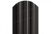 Штакетник Металл Профиль LANE-O (полукруглый верх) PURETAN 0,5 мм RR 32 темно-коричневый – Купить оптом и в розницу