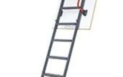 Складная металлическая чердачная лестница с поручнем Fakro LMK 60х120х280 см