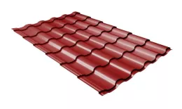 Металлочерепица GL Kredo 0.5 Rooftop Matte (Стальной Бархат) RAL 3011 коричнево-красный. Артикул: 30142