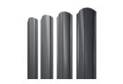 Штакетник Grand Line Slim Полукруглый фигурный 0,45 PE Double RAL 7024 Мокрый асфальт – Купить оптом и в розницу