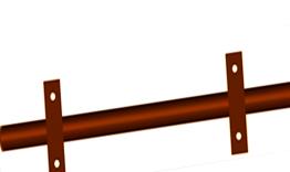 Столб заборный ЮВЕНТА H-2500мм с планками D51мм грунт красно-коричневый.. Артикул: Yuventa_Stolb_008