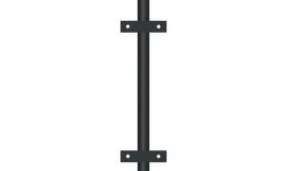 Столб заборный ЮВЕНТА d57 Н-3000мм с планками, грунт черный. Артикул: Yuventa_Stolb_zabor_08_4