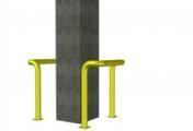 Защита ЮВЕНТА для колонн, стальная Д- 800мм В- 800 D- 76 мм пластина 120х120мм, RAL 1018 Желтый – Купить оптом и в розницу