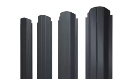 Штакетник Grand Line П-образный А фигурный 0,5 Quarzit Pro Matt RAL 7024 Мокрый асфальт. Артикул: Pobr_Krug_69